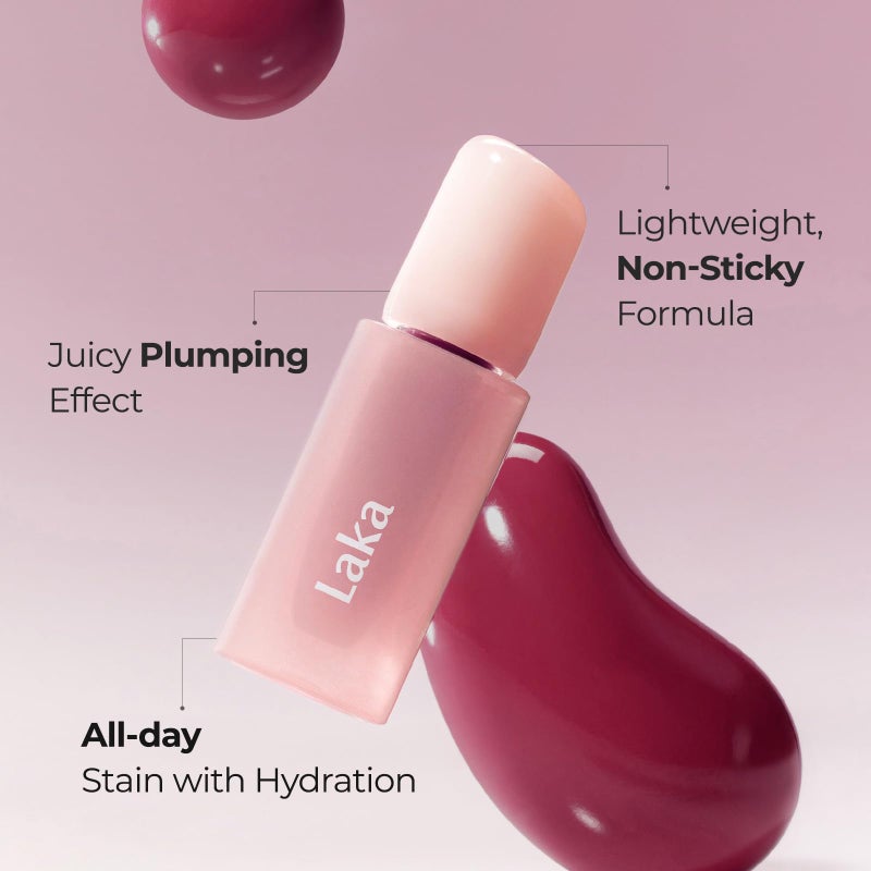 Laka Popping Balloon Lip Stain, 4.5g/0.15oz, Glossy Plumping Lip Tint, Moisturizing, Non-Sticky Texture for All-Day Hydration, Vegan, K-Beauty (#991 Hazy) - Image 3